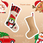 Christmas Stockings 5 Pack, 18'' Large Christmas Stockings with Santa Snowman Gnomes Pattern,Classic Buffalo Plaid Cuff,Xmas Ornaments for Family Stairs Fireplace Tree Hanging - Image 7