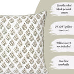 Floral Pillow Covers Sage Green Set of 2 Pillow Covers 24 x 24 inches Farmhouse Pillow Covers for Couch Bed Bedroom Living Throw Pillow Covers Boho Decorative Pillow for Spring - Image 3