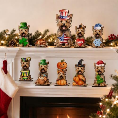 Magnetic Wood Animal Tabletop Decor Interchangeable Holiday (D) - Image 3