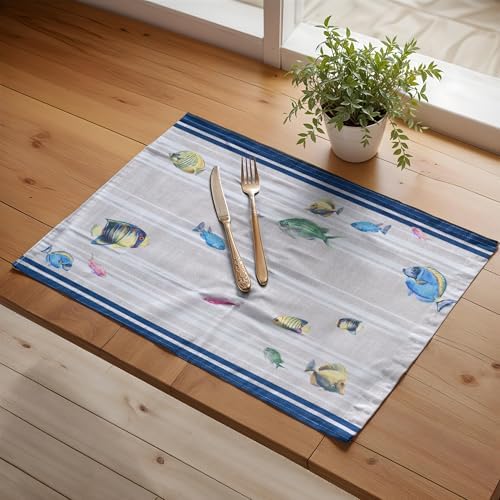 Maison d' Hermine Placemats Set of 4 Reusable 100% Cotton (13"x19") - Image 6