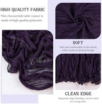 12 Pack 120 Inch Dark Purple Cheesecloth Table Runner Boho Rustic Gauze Sheer Romantic 10 FT Long Cheese Cloth Table Runner for Bridal Baby Shower Wedding Party Birthday Holiday Home Easter Decor - Image 3