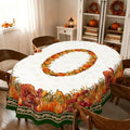 Oval Fall Tablecloth 60x120 Inch, Thanksgiving Autumn Harves Turkey Pumpkin Table Cloth, Waterproof Wrinkle Resistant Table Cover for Fall Decorations Decor by Unknown