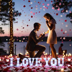 I Love You Light up Letter 24 Candles & 2000 Rose Petals, Red Pink - Image 2