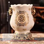 Ceramic Resin vase 16.9-inch ice Cracked Pattern Retro Antique Home Decoration Dining Table Living Room Kitchen Bedroom Bookshelf Office Coffee Table Dining Room Fireplace (Color 3) - Image 2