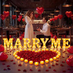 Marry Me Sign Light Up Letters, Proposal Decorations Kits Romantic Night - Image 3