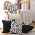 HPUK Throw Pillow Covers 20x20, 4 Pack, Black Textured Couch Pillow Covers - Image 4