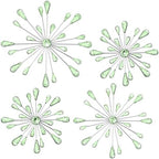 Hicarer 4 Pcs Starburst Wall Decor, Bling Metal Wall Art, Green - Image 2