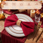 Preboun 24 Pcs Fall Harvest Cloth Napkins 19"x19" with Napkin Rings - Image 4