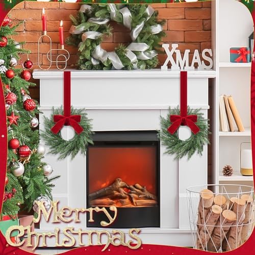 12 Pcs Christmas Small Norfolk Wreaths 12.6 Inch Xmas Pine Wreaths - Image 4