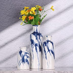 Blue Ceramic Vase Set - 3 Decorative Navy Blue and White Vase for Centerpieces, Farmhouse and Home Decor - Ideal for Living Room, Kitchen, Bedroom, Dining Table and Office Decor - Image 7