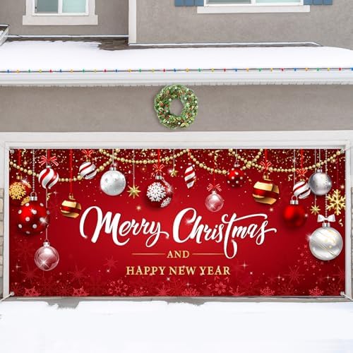 WovWeave Christmas Ball Garage Door Cover Banner, 7 x 16 ft - Image 6