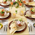 Solino Home 100% Pure Linen Table Runner Golden Straw Long, Fete 14 x 90 in - Image 3