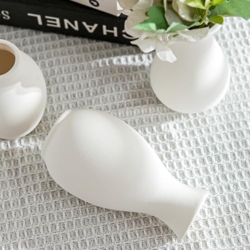 Tanvecle Ceramic Bud Vase Set of 10, White Small Flower Vases for Decor - Image 5