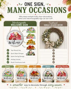 Interchangeable Welcome Sign for Front Door, Seasonal Wooden Door Decor - Image 7