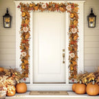 Fall Garland 6Ft Lifelike Autumn Maples Leaf Pumpkin Garland with Berries Pine Cones, Fall Decorations for Home Thanksgiving Halloween Fireplace Farmhouse Porch Indoor Outdoor Decorations - Image 3