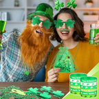 Kenning 96 Pcs St. Patrick's Day Accessories Party Favor Set, Including Four-leaf Glasses, Necklaces, Bracelets, Stickers, Mustaches, Slap Bracelets, Organza Gift Bags, Irish Decoration Party Supplies - Image 6