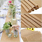 Buryeah 12 Pack Burlap Table Runners 12x71 Inch Rustic Farmhouse Wedding - Image 3
