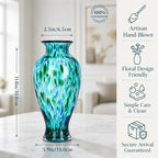 Turquoise Hand Blown Glass Vase 11.8" Tall Beautiful Designer Flower Vase - Image 2