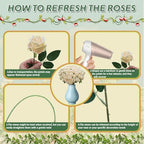100 PCS Fake Champagne Roses, Artificial Champagne Flowers Bulk, Faux Roses - Image 5
