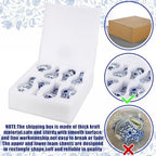 Dandat 8 Pcs Small Blue and White Ceramic Vase, Chinoiserie Floral,Fresh - Image 3