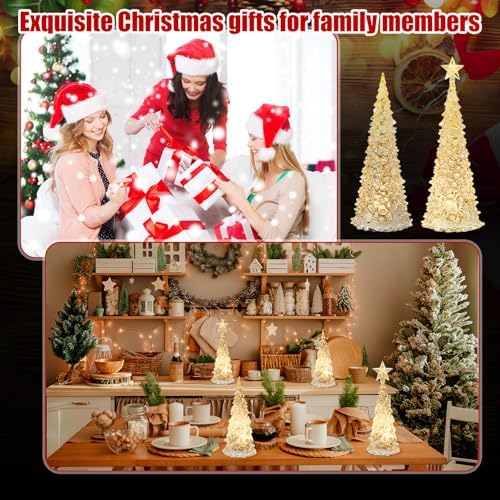 Glooglitter 6 Pcs Acrylic LED Christmas Tree, 5'', 6'' - Image 5