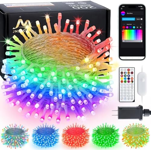 JMEXSUSS 200 LED RGB String Lights Outdoor Indoor, 66Ft Halloween Lights by JMEXSUSS