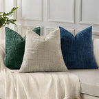 decorUhome Textured Chenille Throw Pillow Covers 24x24 Set of 2 Green - Image 4