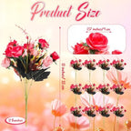 Hotop 12 Pcs Artificial Flowers Centerpiece for Tables 13 in, Rose Red - Image 2