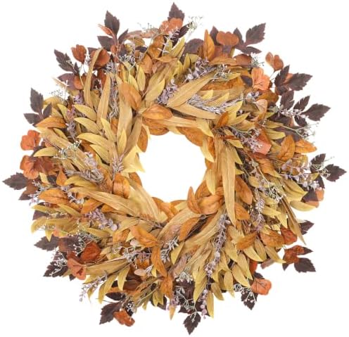 Agusbagli 28" Fall Wreath for Front Door with Eucalyptus & Cimicifuga by Agusbagli