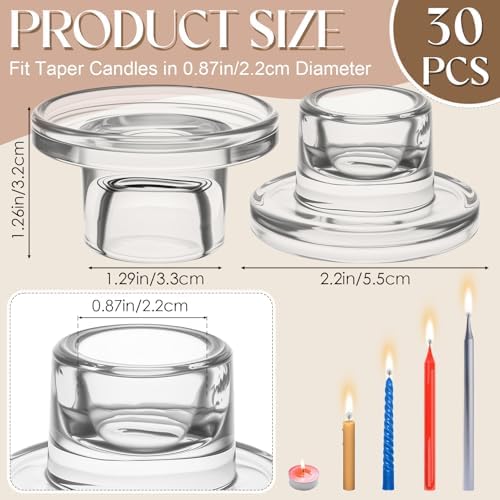 30 Pcs Glass Taper Candle Holders Candlestick Holders - Image 5