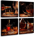 Retro Wine Kitchen Wall Art, 12x12 inch Set-of-4 Framed by DJSYLIFE