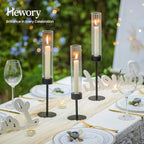Hewory Black Taper Candle Holders: Candlestick Holders Set of 3 Hurricane Glass Tall Candle Holder for Candlesticks Candle Sticks Holder Decor for Table Centerpiece Wedding Party Christmas Decorations - Image 4