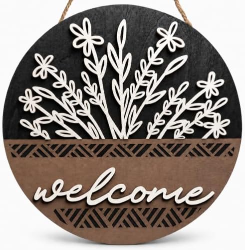 17.7" 3D Welcome Sign for Front Door Wall Hanging Decor for Home by pechpell