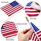 Tegeme 380 Pack Bulk Small American Flags on Stick, Wooden Pole Spear Tip - Image 3
