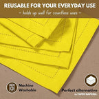 Native Fab Easter Spring Cloth Napkins, 100% Cotton, Set of 12, Hemstitch Corners, 18x18 inch, Soft, Durable, Reusable, Premium Hotel Quality - Events, Wedding, Table, Dinner Napkins - Lemon Yellow - Image 5