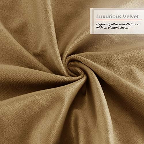 Nestl Throw Pillow Covers, Cozy Velvet Decorative Autumn Pillow Covers 22 x 22 Inches, Soft Solid Couch Pillow Covers for Sofa, Bed and Car, Set of 2 - Mocha Light Brown - Image 5