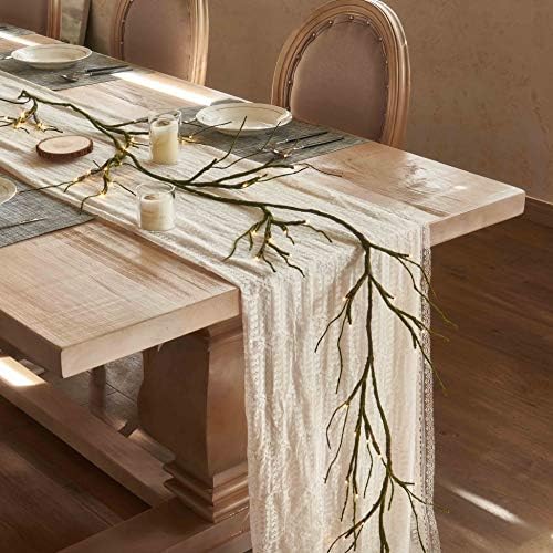 Hairui Mossy Garland Lights 6FT 48 LED Battery Operated Lighted Twig Vine with Timer for Halloween Christmas Party Decoration Indoor Outdoor Use by Hairui