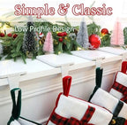 HMASYO Christmas Stocking Holders for Mantle, Set of 6 White Heavy Duty Cast Iron Stocking Hangers Base, Low Profile Weighted Stocking Holder Hooks for Fireplace Tabletop Shelf Christmas Decorations - Image 5