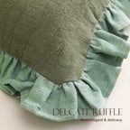 patdrea Vintage Green Linen Throw Pillow Covers,Set of 2,22"x22"-Kubum - Image 6