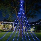 Glooglitter 11.5ft Hanukkah Menorah Lights Outdoor Decor Blue Waterfall LED - Image 6