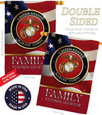 US Marine Family Honor House Flag - Armed Forces Corps USMC Semper Fi United State American Military Veteran Retire Official - Banner Small Garden Yard Gift Double-Sided Made In USA 28 X 40 - Image 3