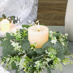 20PCS Artificial Eucalyptus Leaves Wreaths Candle Rings Wreaths - Image 4