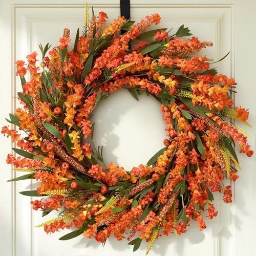Waipfaru 24 Inch Fall Wreaths for Front Door Outside by Waipfaru