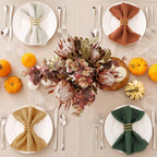 TURSTIN 24 Pieces Thanksgiving Cotton Linen Cloth Napkin Handmade Cloth - Image 5