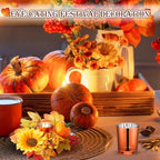 Umigy 12 Set Fall Candle Holders Glass Votive, Maple Leaf, Bright Color - Image 7