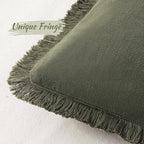 MIULEE Boho Linen Decorative Lumbar Throw Pillow Covers Olive Green 12x20 - Image 2