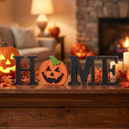 Glitzhome Interchangeable Home Table Signs with 13 Pcs Seasonal Icons, Wooden Changeable Home Sign for Holiday Decor, HOME Letter Sign Ornaments Set Interchangeable Holiday Decorative Shelf Blocks - Image 5