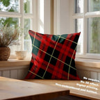 Batmerry Plaid Red Black Throw Pillow Covers, Retro Green Red Scottish Plaid Tartan Pattern Decorative Pillow Covers Digital Printing Blended for Couch Sofa Bed Invisible Zipper 24X24 in(Set of 2) - Image 4