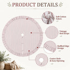 Sosation 60 Inch Vintage Christmas Tree Skirt Red White Striped - Image 3