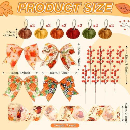 43 Pcs Thanksgiving Tree Ornaments Decorations Tree Topper Hanging Ornaments for Home Fall Holiday Party Decoration - Image 3